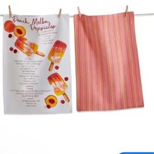 Kitchen Towels Peach Melba Set of 2  - NWT